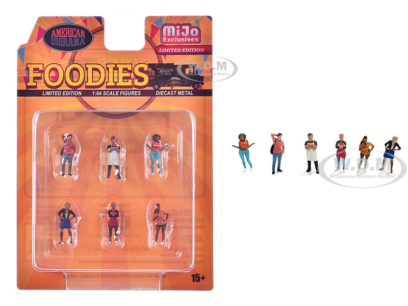 Foodies 6 piece Diecast Figure Set 6 Figures Limited Edition for 1/64 Scale Models American Diorama AD-64531MJ