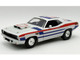 1970 Plymouth HEMI Cuda Street Machine White with Red and Blue Stripes Limited Edition to 366 pieces Worldwide 1/18 Diecast Model Car ACME A1806136