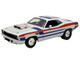 1970 Plymouth HEMI Cuda Street Machine White with Red and Blue Stripes Limited Edition to 366 pieces Worldwide 1/18 Diecast Model Car ACME A1806136