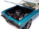 1969 Chevrolet Chevelle SS 396 Azure Turquoise Metallic with White Stripes White Vinyl Top and Interior Muscle Car & Corvette Nationals MCACN American Muscle Series 1/18 Diecast Model Car Auto World AMM1348