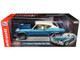 1969 Chevrolet Chevelle SS 396 Azure Turquoise Metallic with White Stripes White Vinyl Top and Interior Muscle Car & Corvette Nationals MCACN American Muscle Series 1/18 Diecast Model Car Auto World AMM1348