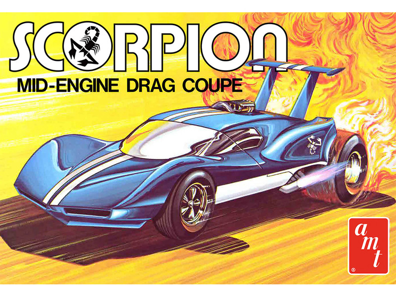 Skill 3 Model Kit Scorpion Mid-Engine Drag Coupe 1/25 Scale Model AMT AMT1501