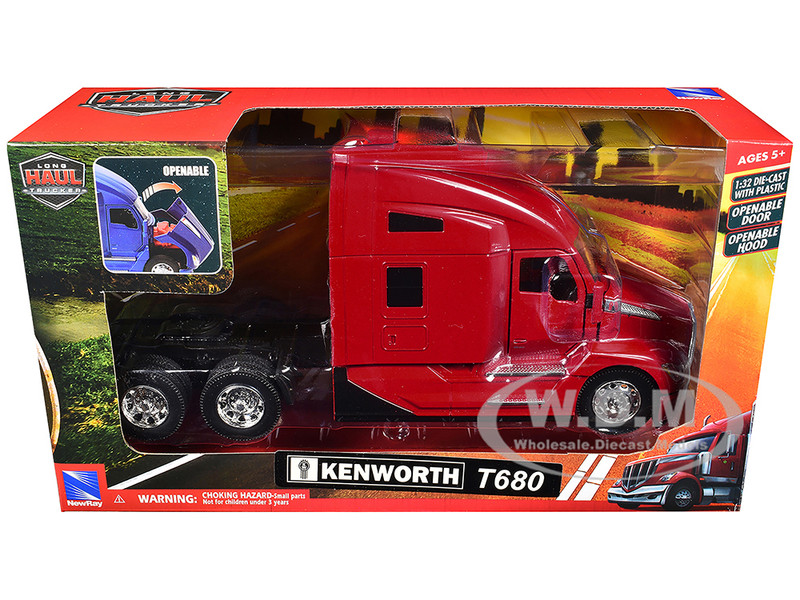Kenworth T680 Truck Tractor Red Long Haul Truckers Series 1/32 Diecast Model New Ray 11073