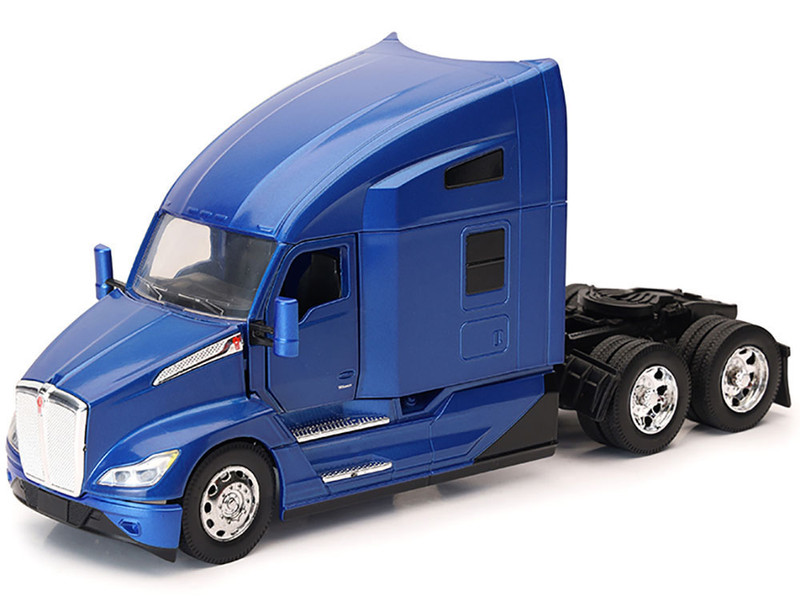 Kenworth T680 Truck Tractor Blue Metallic Long Haul Truckers Series 1/32 Diecast Model New Ray NR11083