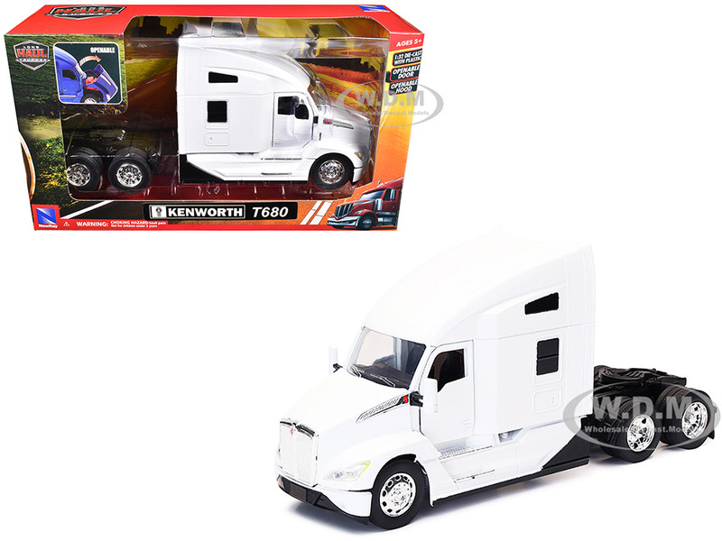 Kenworth T680 Truck Tractor White Long Haul Truckers Series 1/32 Diecast Model New Ray 11093