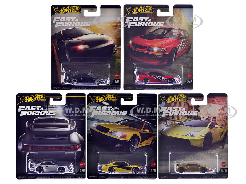 Fast & Furious 2025 5 piece Set M Diecast Model Cars Hot Wheels HNW46-956M