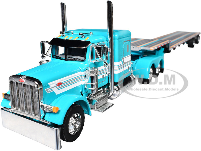 PETERBILT 379 W/SLEEPER & STEP DECK TRAILER TEAL 1/64 BY DCP/FIRST