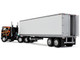 Peterbilt 352 COE 86 Sleeper and 40' Vintage Trailer with Reefer Black with Stripes 1/64 Diecast Model DCP/First Gear 60-2156