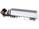 Peterbilt 352 COE 86 Sleeper and 40' Vintage Trailer with Reefer Black with Stripes 1/64 Diecast Model DCP/First Gear 60-2156