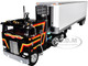 Peterbilt 352 COE 86 Sleeper and 40' Vintage Trailer with Reefer Black with Stripes 1/64 Diecast Model DCP/First Gear 60-2156