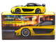 Mazda RX 7 VeilSide Fortune7 RHD Right Hand Drive Yellow and Black Global64 Series 1/64 Diecast Model Tarmac Works T64G-075-YE
