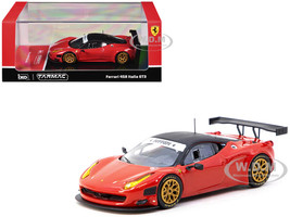Ferrari 458 Italia GT3 Red with Black Top Road64 Series 1/64 Diecast Model Car Tarmac Works T64R-073-RE