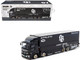 Mitsubishi Fuso Super Great Truck RHD Right Hand Drive with Transporter Liberty Walk Black Truck64 Series 1/64 Diecast Model Car Tarmac Works T64T-TL001-LBB