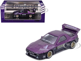 Mazda RX7 FC3S Pandem Rocket Bunny Kit Purple Metallic and Black 1/64 Diecast Model Car Inno Models IN64-RX7FCP-PB