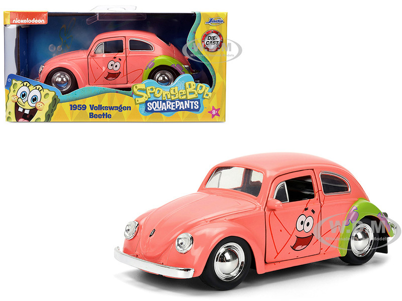 1959 Volkswagen Beetle Patrick Star Livery Pink SpongeBob SquarePants 1999 Current TV Series Hollywood Rides Series 1/32 Diecast Model Car Jada 35479
