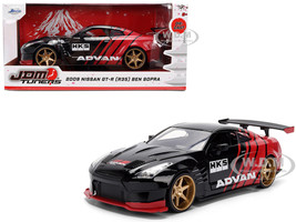 2009 Nissan GT R R35 Ben Sopra Advan Black and Red JDM Tuners Series 1/24 Diecast Model Car Jada 37022