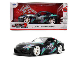 2020 Toyota GR Supra HKS Matt Black with Graphics JDM Tuners Series 1/24 Diecast Model Car Jada 37023