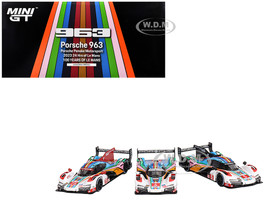 Porsche 963 Porsche Penske Motorsport 24 Hours of Le Mans 2023 Set of 3 Cars Limited Edition to 3000 pieces Worldwide 1/64 Diecast Model Car Mini GT MGTS0011