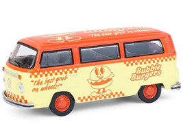 1975 Volkswagen Type 2 Van Bubbie Burgers Food Truck Orange and Cream Blue Collar Collection Series 14 1/64 Diecast Model Car Greenlight 35300C