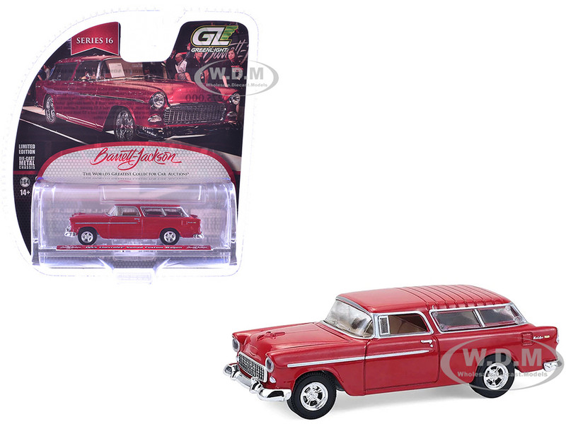 1955 Chevrolet Nomad Custom Wagon Red Barrett Jackson Series 16 1/64 Diecast Model Car Greenlight 37330A 1955 Chevrolet Nomad Custom Wagon Red Barrett Jackson Series 16 1/64 Diecast Model Car Greenlight 37330A