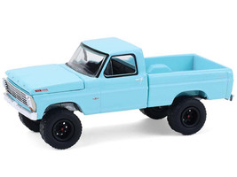 1967 Ford F 100 Custom Pickup Truck Light Blue Barrett Jackson Series 16 1/64 Diecast Model Car Greenlight 37330B