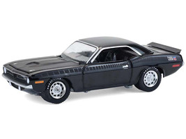 1970 Plymouth Cuda AAR Black with Gray Stripes Barrett Jackson Series 16 1/64 Diecast Model Car Greenlight 37330E