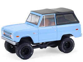 1972 Ford Bronco Custom SUV Light Blue with Black Top Barrett Jackson Series 16 1/64 Diecast Model Car Greenlight 37330F