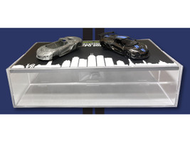 2025 Chevrolet Corvette C8 ZR1 Black with Blue Stripes with Raw Casting Dual Pack 2025 Greenlight Waltersons Collector s Expo Exclusive 1/64 Diecast Model Car Greenlight 51683A