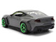 2024 Ford Mustang RTR Gray with Green Wheels Bigtime Muscle Series 1/24 Diecast Model Car Jada 36593