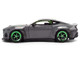 2024 Ford Mustang RTR Gray with Green Wheels Bigtime Muscle Series 1/24 Diecast Model Car Jada 36593