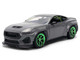 2024 Ford Mustang RTR Gray with Green Wheels Bigtime Muscle Series 1/24 Diecast Model Car Jada 36593