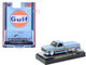 1978 Chevrolet Silverado 30 Pickup Truck Gulf Oil Light Blue with Stripes Limited Edition to 10560 pieces Worldwide 1/64 Diecast Model Car M2 Machines 31500-MJS86