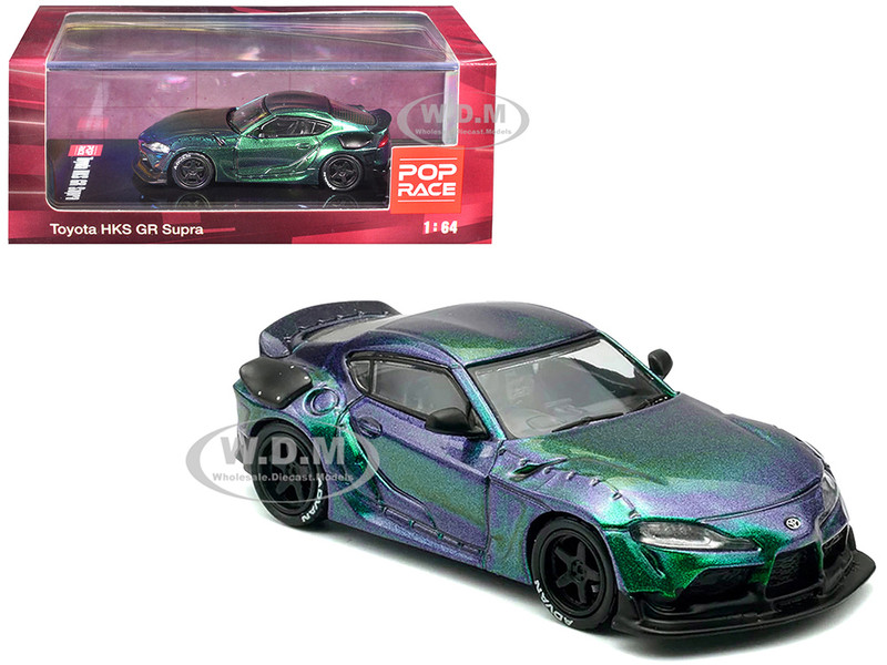 Toyota HKS GR Supra RHD Right Hand Drive Magic Purple Metallic 1/64 Diecast Model Car Pop Race PR64-HKSA90-MG