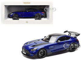2021 Mercedes Benz AMG GT Black Series Blue Metallic with Carbon Top and Hood Stripes 1/18 Diecast Model Car Norev 183908