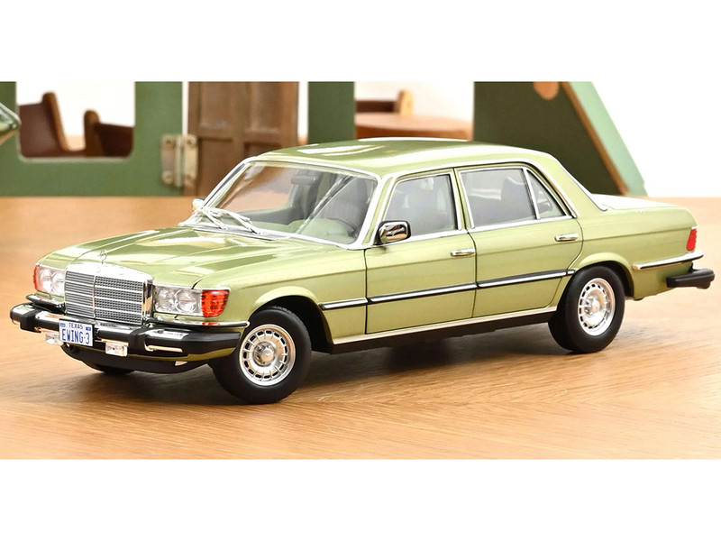 1979 Mercedes Benz 450 SEL US Version Silver Green Metallic with Green Interior 1/18 Diecast Model Car Norev 183975