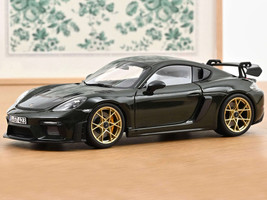 2023 Porsche Cayman GT4 RS Weissach Pack Brewster Green with Carbon Hood 1/18 Diecast Model Car Norev 187250