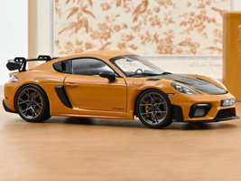 2023 Porsche Cayman GT4 RS Weissach Pack Bahama Yellow with Carbon Hood 1/18 Diecast Model Car Norev 187252