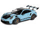 2022 Porsche 911 GT3 RS Weissach Pack Gulf Blue with Carbon Top and Hood Stripes 1/18 Diecast Model Car Norev 187367