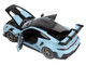2022 Porsche 911 GT3 RS Weissach Pack Gulf Blue with Carbon Top and Hood Stripes 1/18 Diecast Model Car Norev 187367