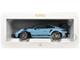 2022 Porsche 911 GT3 RS Weissach Pack Gulf Blue with Carbon Top and Hood Stripes 1/18 Diecast Model Car Norev 187367