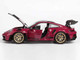 2022 Porsche 911 GT3 RS Weissach Pack Ruby Star Red with Carbon Top and Hood Stripes 1/18 Diecast Model Car Norev 187370