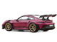 2022 Porsche 911 GT3 RS Weissach Pack Ruby Star Red with Carbon Top and Hood Stripes 1/18 Diecast Model Car Norev 187370