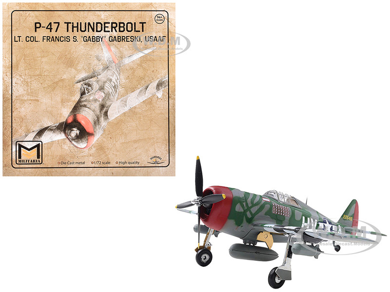 Republic P 47 Thunderbolt Fighter Aircraft Lt Col Francis S Gabby Gabreski United States Army Air Forces 1/72 Diecast Model Militaria Die Cast 27298-42