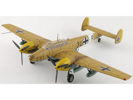 Messerschmitt BF 110E 2 Trop Fighter Aircraft 3U AR 7 ZG26 Italy 1941 German Luftwaffe Air Power Series 1/72 Diecast Model Hobby Master HA1817
