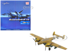 Messerschmitt BF 110E 2 Trop Fighter Aircraft 3U AR 7 ZG26 Italy 1941 German Luftwaffe Air Power Series 1/72 Diecast Model Hobby Master HA1817
