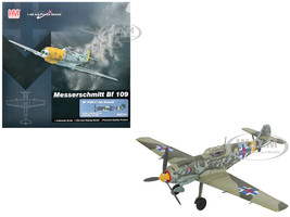 Messerschmitt Bf 109E 3 Fighter Aircraft White 2 Jan Reznak 13 slow JG 52 Kraznodar USSR 1943 German Luftwaffe Air Power Series 1/48 Diecast Model Hobby Master HA8724