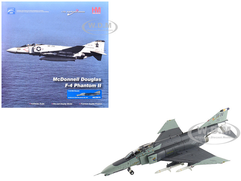 McDonnell Douglas F 4G Phantom II Fighter Bomber Aircraft Wild Weasels 69 7253 561st TFS 35th TFW George AFB 1991 United States Air Force Air Power Series 1/72 Diecast Model Hobby Master HA19075