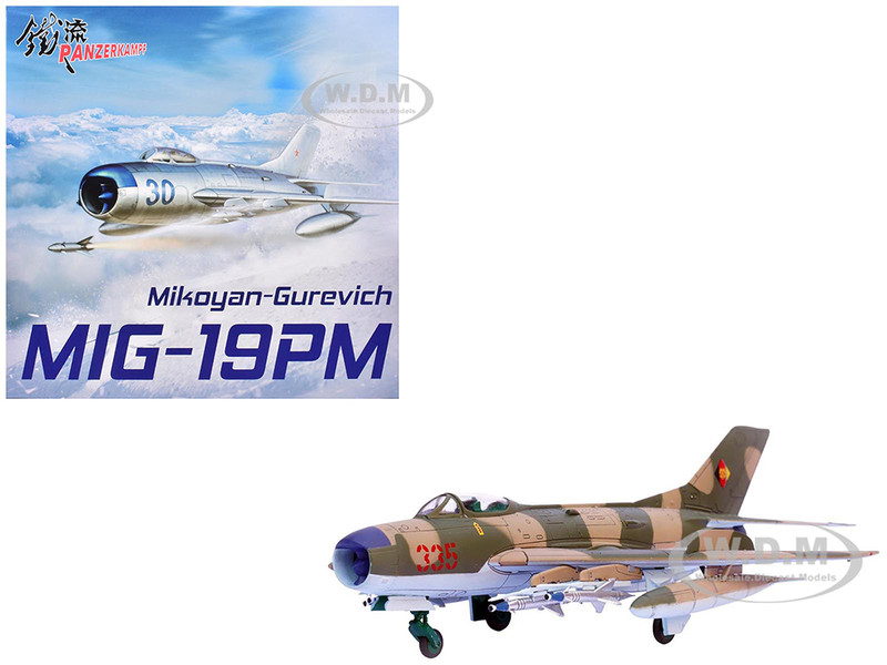 Mikoyan Gurevich MiG 19PM Farmer E Fighter Aircraft Red 335 East German Air Force 1/72 Diecast Model Panzerkampf 14643PA