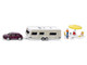Porsche Macan Turbo Maroon Metallic and Dethleffs Exclusiv Emotion Caravan with Figures and Camp Accessories Set 1/55 Diecast Models Siku SK2542