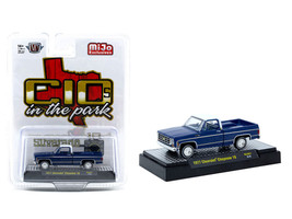 1977 Chevrolet Cheyenne 10 Pickup Truck Blue Metallic with White Top and Blue Interior Limited Edition to 7700 pieces Worldwide 1/64 Diecast Model Car M2 Machines 31500-MJS87